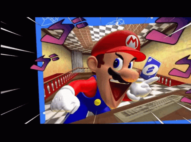 Laughing Super Mario Reverse Card GIF