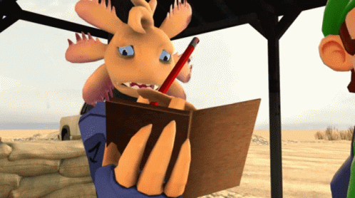Smg4 Series Axol Taking Notes Worried GIF