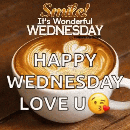 Smile It's A Wonderful Wednesday Coffee GIF