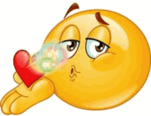 Smiley Blowing Kiss Holding Heart