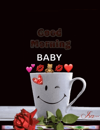 Smiley Coffee Cup Good Morning Baby