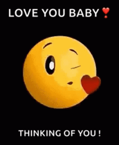 Smiley Face Blowing Kiss Saying Love You Baby GIF