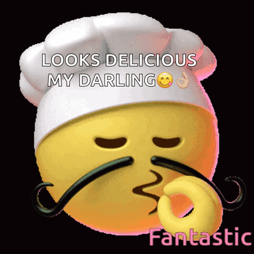 Smiley Face Chef Saying Looks Delicious