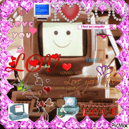 Smiley Face Computer Screen I Love My Computer