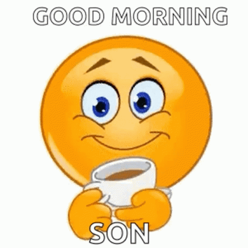 Smiley Face Holding Coffee Good Morning GIF