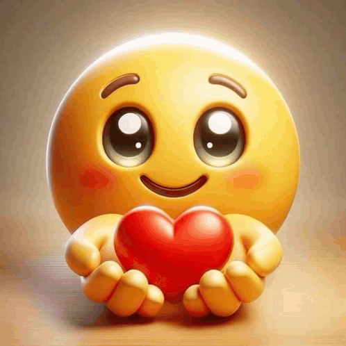 Smiley Face Holding Heart