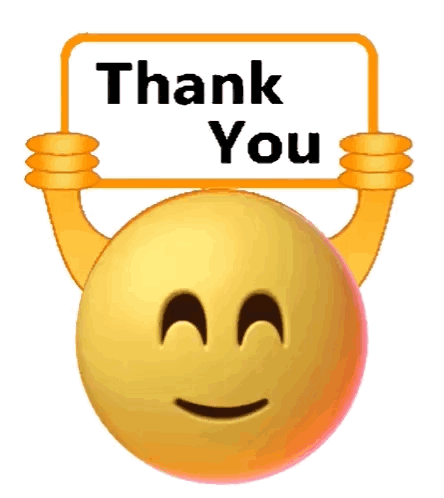 Smiley Face Holding Thank You Sign