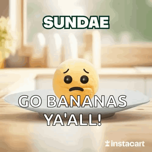 Smiley Face Ice Cream Scoop Sundae Go Bananas Ya All GIF