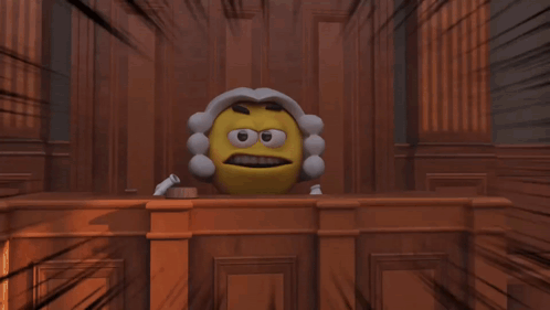 Smiley Face in Judge Wig Giving Thumbs Up