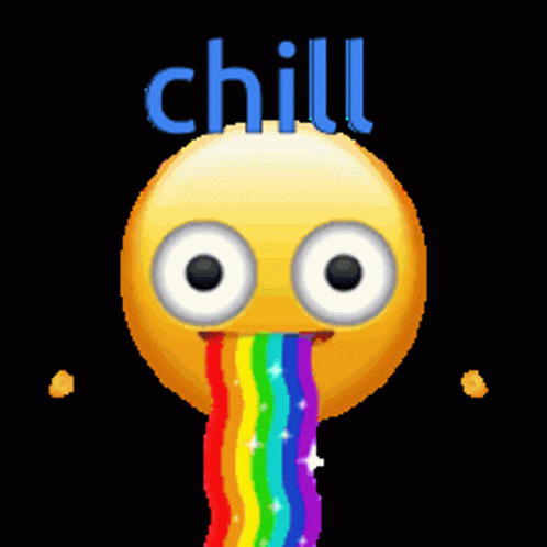 Smiley Face Rainbow Chill GIF