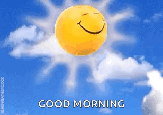 Smiley Face Sun Floating Saying Good Morning