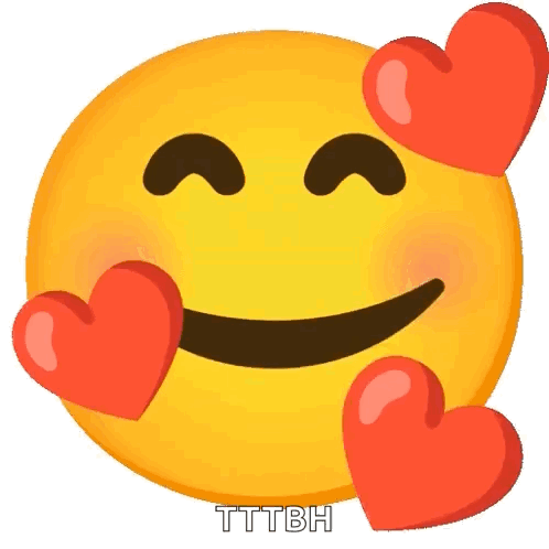 Smiley Face Surrounded by Hearts Ttbh