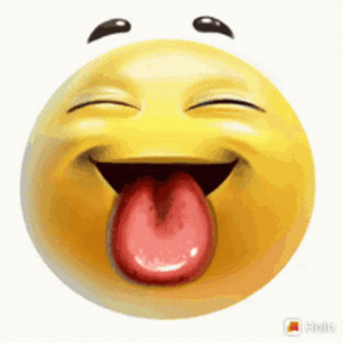 Smiley Face Tongue Out and Closed Eyes