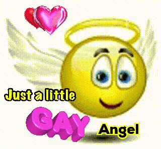 Smiley Face With Angel Wings Just a Little Gay Angel