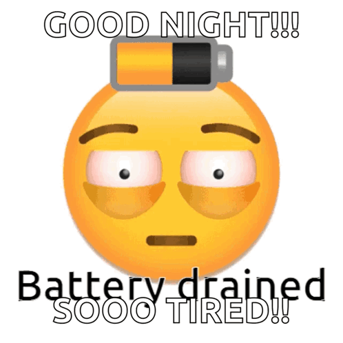 Smiley Face with Battery Saying Good Night