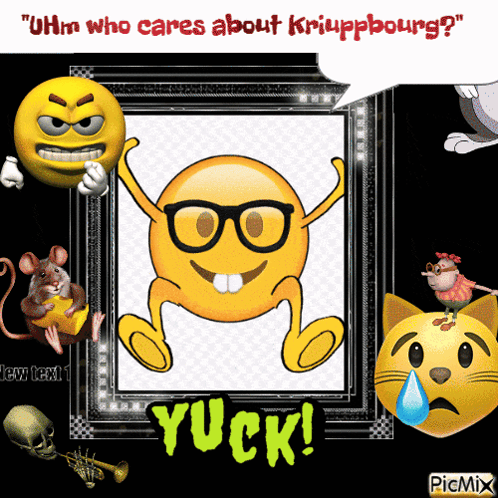 Smiley Face With Glasses Saying Yuck