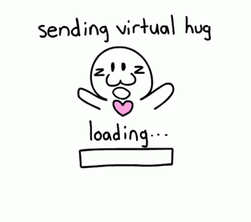 Smiley Face With Heart Sending Virtual Hug Loading Hug Sent