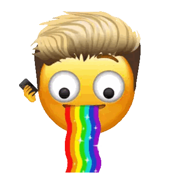 Smiley Face With Phone and Rainbow From Mouth