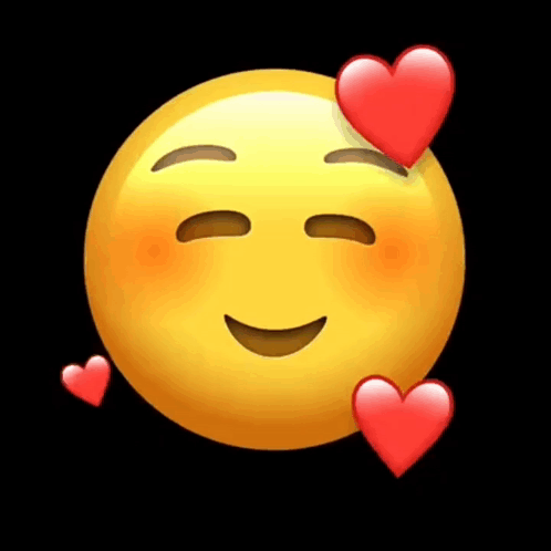 Smiley Face With Red Hearts
