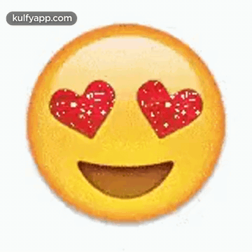 Smiley Face With Red Hearts in Eyes
