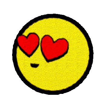 Smiley Face with Red Hearts in Eyes