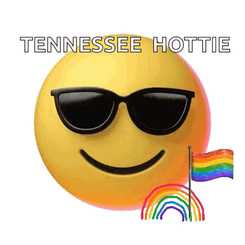 Smiley Face with Sunglasses and Rainbow Flag Tennessee Hottie