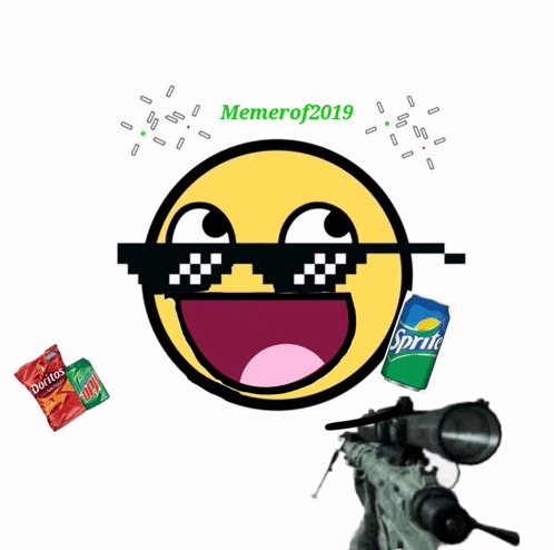 Smiley Face With Sunglasses And Sprite Can GIF