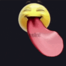 Smiley Face With Tongue Out And Word Sal GIF