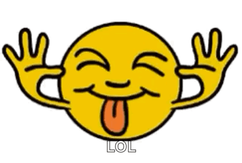 Smiley Face With Tongue Out Saying LOL GIF