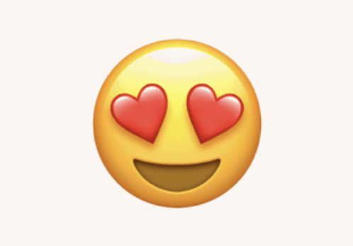 Smiley Face With Two Red Hearts on Cheeks