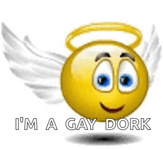 Smiley Face With Wings and Halo Gay Dork