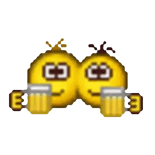 Smiley Faces Toasting With Beer Mugs
