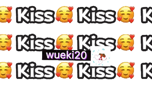 Smiley Faces With Kiss Words
