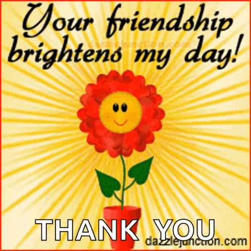 Smiley Flower Saying Your Friendship Brightens My Day