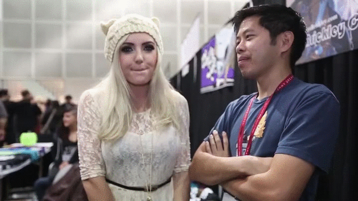 Smiley Girl Weird Face GIF