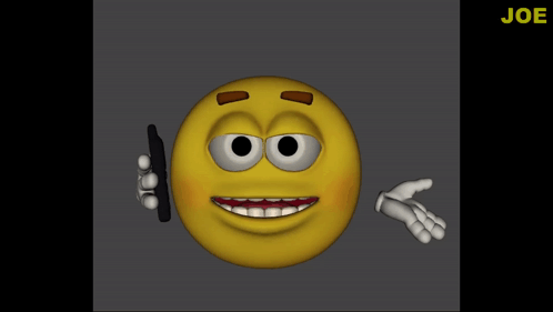 Smiley Holding Cell Phone Joe GIF