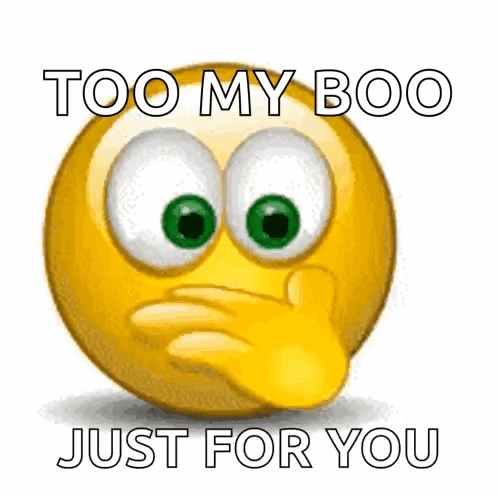 Smiley Holding Heart Saying Too My Boo