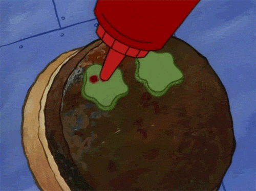 Smiley Ketchup On Pickle GIF