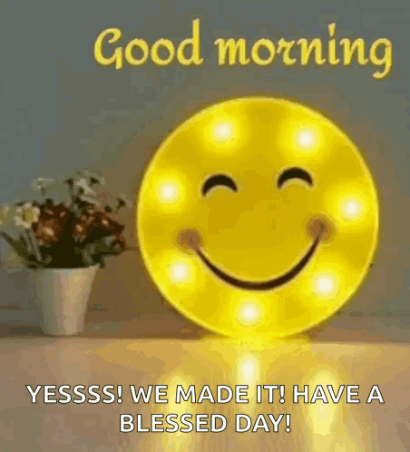 Smiley Lamp Good Morning Have A Blessed Day GIF