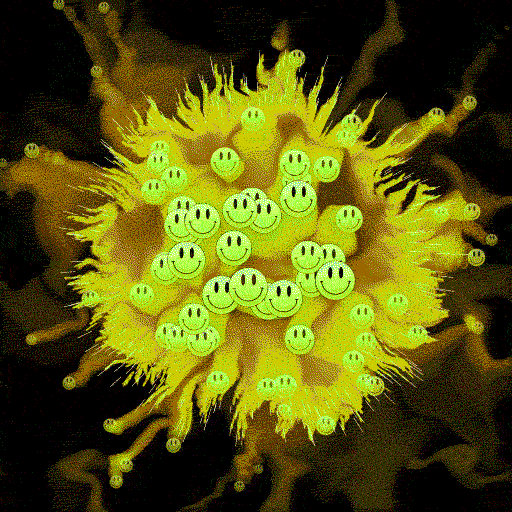 Smiley Trippy Color Burst GIF