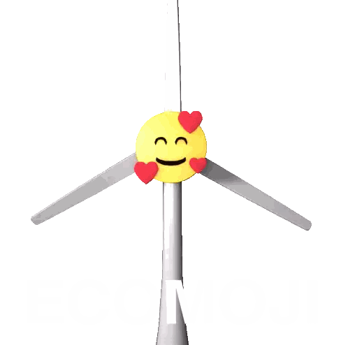 Smiley Wind Turbine With Hearts