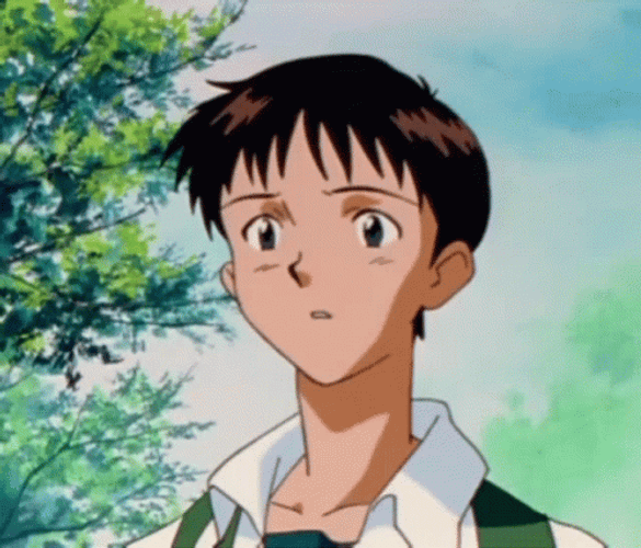Smiling And Walking Shinji GIF
