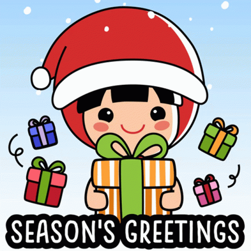Smiling Angkukueh Girl Merry Christmas Friend GIF