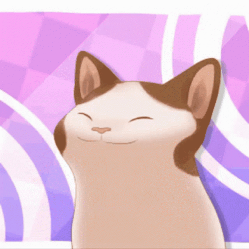 Smiling Animated Cat Vibing  GIF