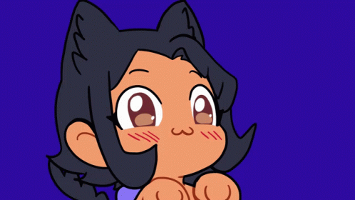 Smiling Aphmau Cat Wagging Tail GIF
