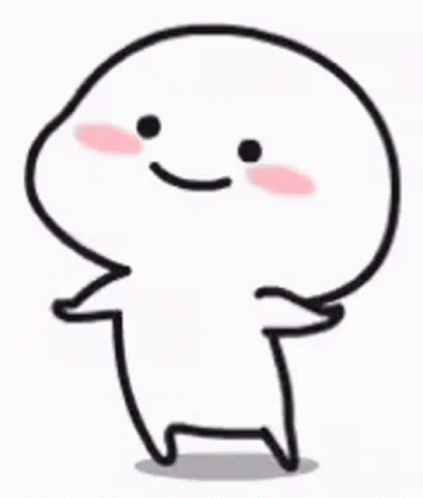 Smiling Cartoon Blushing With Hands Up