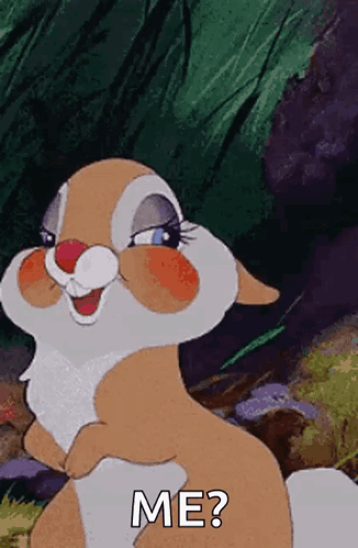 Smiling Cartoon Bunny Asking Question GIF