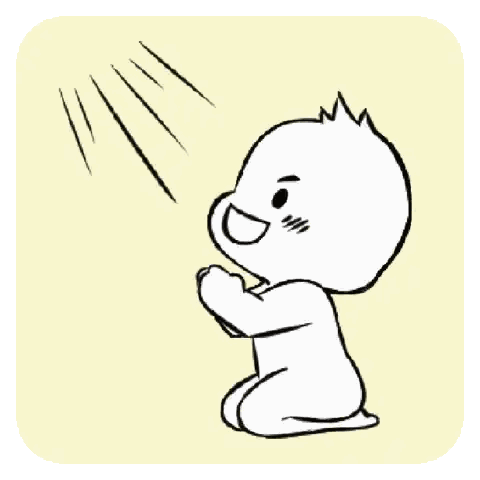 Smiling Cartoon Character Kneeling