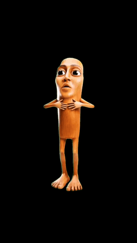 Smiling Cartoon Character with Long Legs