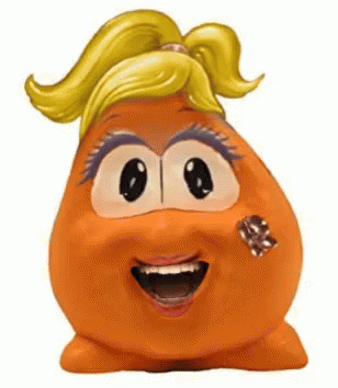Smiling Cartoon Character with Ponytail and Butterfly